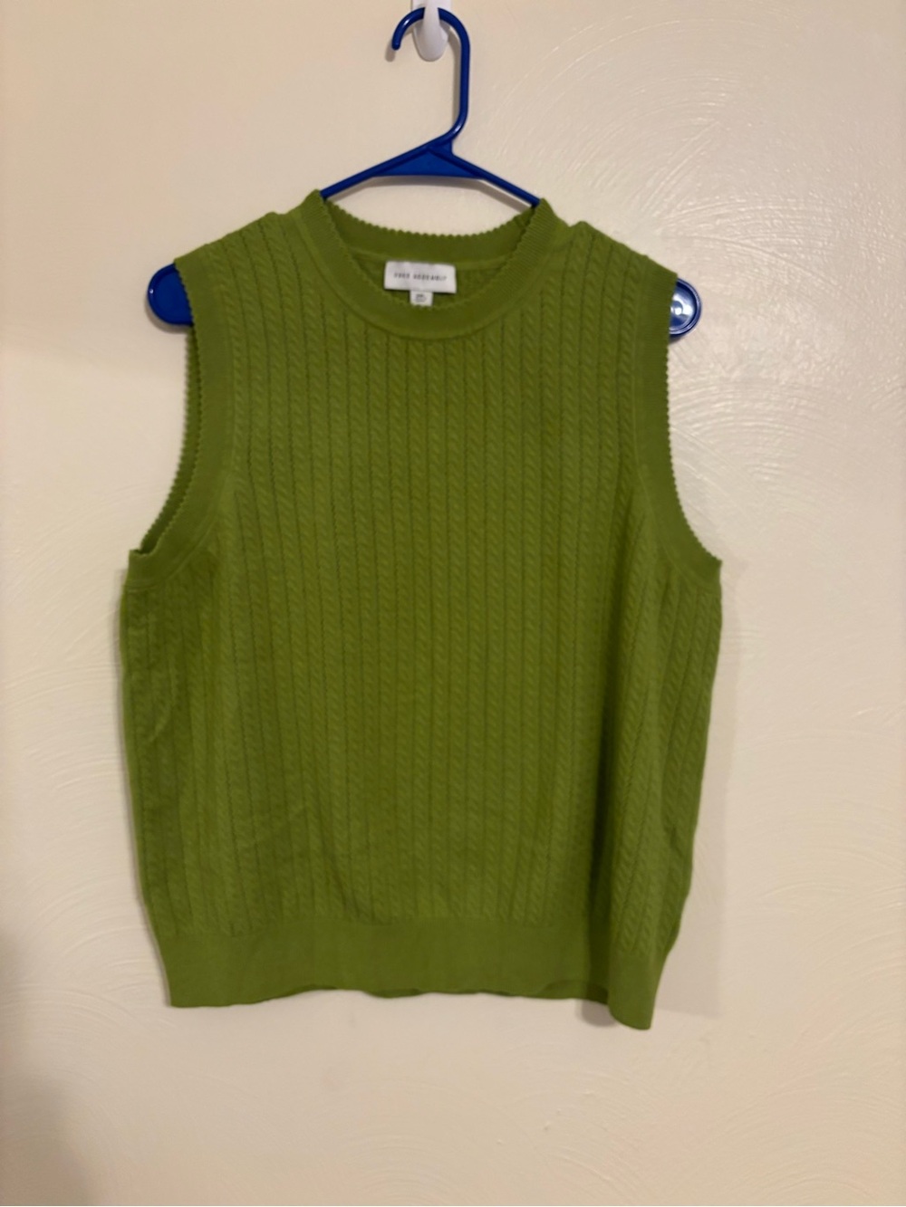 Free Assembly 2XL Green Cable Knit Sweater Vest Plus Size